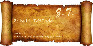 Zikeli Tünde névjegykártya